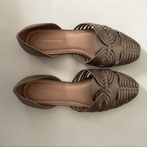 Gold Anthropologie woven flats